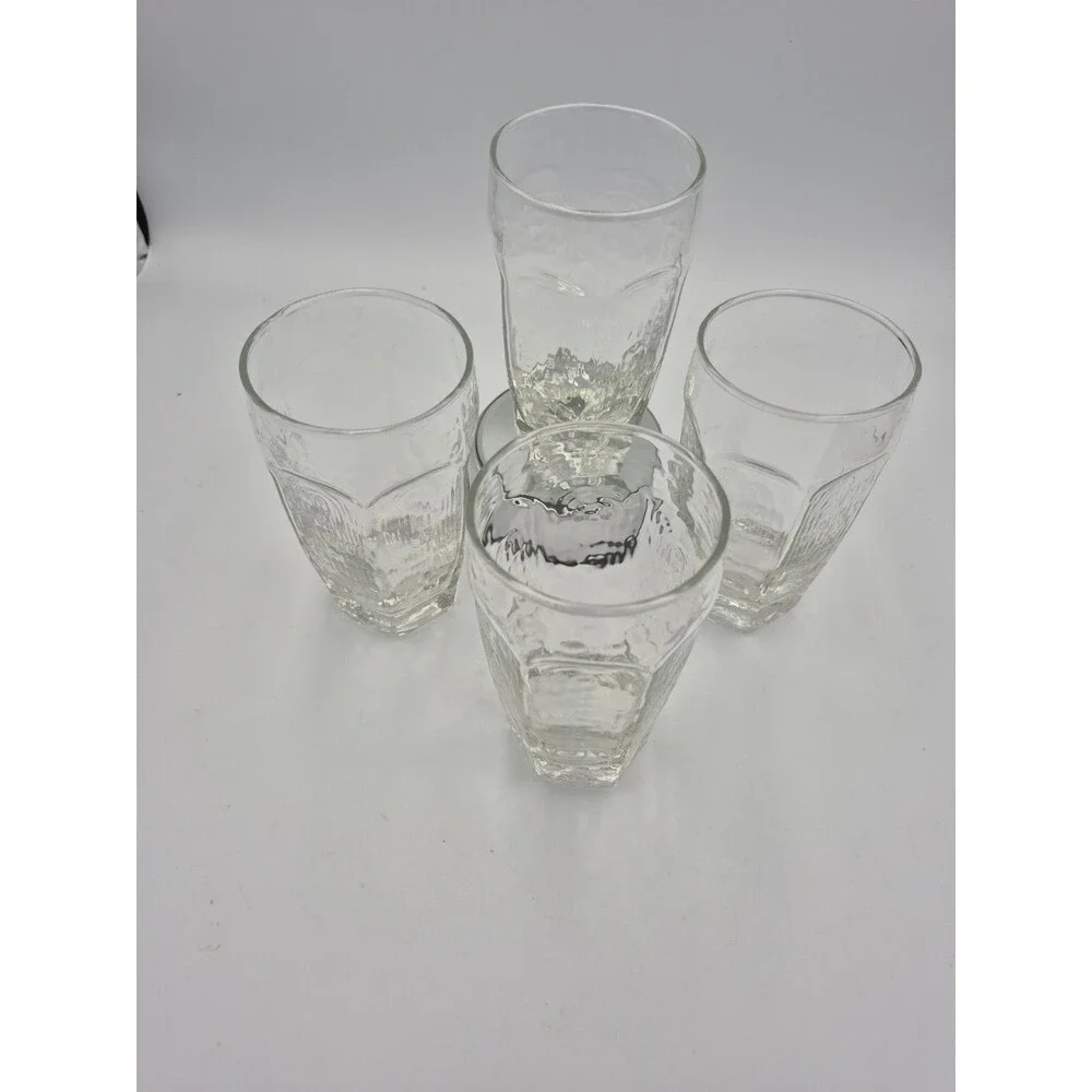 Vintgage Libbey Chivalry Clear Glasses  (Set of 4) Pristine! 5.25 Inches